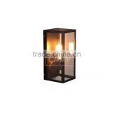 Industrial Metallic and Glass Lamp Shade Wall Sconce Box Wall Lamp thumbnail-3