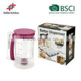 BSCI Member , 2015 New design and hotselling! Plastic Manual cupcake batter dispenser with measuring label for baking