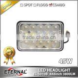 45W 4x6" High Power Led Dual Sealed Headlight H4 for Dodge GMC Lincoln Maserati With Out Mounting Brackets thumbnail-1
