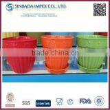Glazed Ceramic Flower Pot With Saucers thumbnail-1