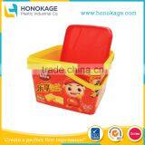 2.5L Plastic Cookies Container With Handle,In- Mold Label Food Grade Degradable Biscuit Plastic Container thumbnail-1