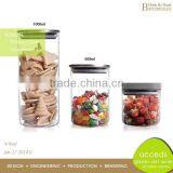 2014 New Style Small Candy Glass Jars With Darker Wood Lid thumbnail-3