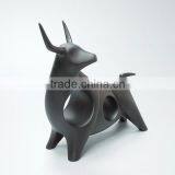 Resin Matt Black Interior Decorative Bull Statue thumbnail-3