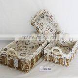Handmade Weave Beautiful Maize Peel Storage Basket With Lining thumbnail-1