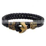 Fashion Bracelet Men Leather Bracelet Anchor Bracelet thumbnail-6