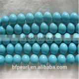16" 12mm Blue Round Shell Pearl Strand