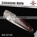 Top Quality Damascus Knife Outdoor Pocket Knife With Color Wood Handle thumbnail-2