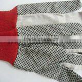 DDSAFETY 2017 Red Knit Wrist Canvas Working Safety Glove High Quality White Polka Dot Glove thumbnail-2
