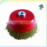 Red Brass Wire Crimped Wire Steel Wire Cup Brush thumbnail-1