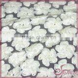 White Embroidery Coiling Ribbon Lace Applique Work Design 3d Lace Fabric thumbnail-3