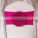 Chiffon Flower Handmade Gold/Blue/ Red/Pink/red Spandex Chair Bands Chair Bow Chair Sashes For Wedding thumbnail-6