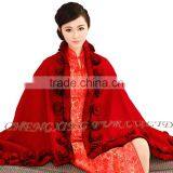 CX-B-P-40C Women Fashion Cashmere Pashmina Shawl With Fur thumbnail-4