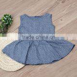 Hot Sale Baby Girl 2017 New Summer Clothes Children Boutique Printing Wholesale Cheap Blue Wave Point Kid Girl Child Dress thumbnail-5