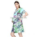 New Fashion All Over Print Maternity Dress Green Maternity Dresses for Office thumbnail-3