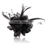 Small Beaded Feather Fabric Corsage Brooch Dance Hair Accessories the Bride Jewelry Accessories Pin thumbnail-5