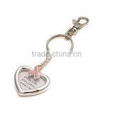 Custom Photo Heart Keychain Pink Ribbon Breast Cancer Keychain Jewelry Custom Logo Jewelry Keychain thumbnail-1