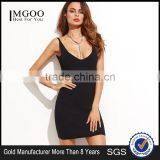 Black Scoop Neck Backless Bodycon Knitted Dress Cotton Spandex Sexy Sleeveless Plain Sweater Dress thumbnail-1