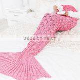 2017 Blanket Factory China Wholesale Knitted Fish Scale Mermaid Blankets thumbnail-6