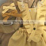 Back Opening Dresses For Girls Cotton Linen Party Supply Baby Dress thumbnail-3