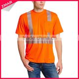 Short Sleeve Fashion Design Wholesale Cheap Safety Tape Hi Vis 100% Cotton Reflective T-shirt