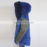 Myfur Army Green Fabric Parka With Fox Belly Fur Lining Winter Coat Wholesale thumbnail-5
