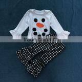 2015 Baby Snowman Design Shirt and Polka Dot Ruffle Pants Baby Clothes YW-199 thumbnail-1
