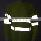 100%polyester hi Vis Rib Collar Long Sleeve Wicking High Visibility T-shirt thumbnail-5