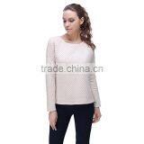 Womens' Winter Quilted Pullover Sweatshirt With Polka Dots thumbnail-1