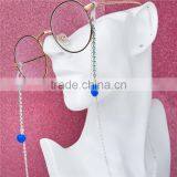 Copper Enamelled Sequins Eyeglasses Chain Holder Silver Plated Multicolor Evil Eye Round Enamel thumbnail-1
