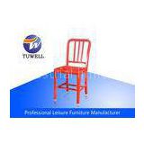 Red Contemporary Dining Room Aluminum Navy Metal Chair With Light Weight , 1006 Navy Chair