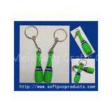 Eco-Friendly Plastic Personalized Key Chains / Silicone Keyring Bottle Shape With OEM Logo