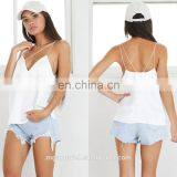 2017 Latest Design Girls Top Fashion White Halter Neck Tops thumbnail-1