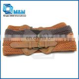 Fahion Elastic Braided Belt For Women Genuine Python Snake Skin Leather Belt