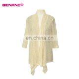 Mature Ladies Mesh Sequins Cardigan Casual Clothing Beach Wear