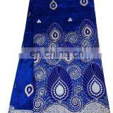 African New Design Royal Blue George Lace Fabric thumbnail-1