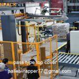 Automatic Pallet Stretch Wrapper With Top Foil Applicator Top Sheet Dispenser For The Top Film Cover thumbnail-2