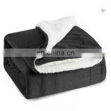 TEX-CEL OEM 100% Polyester Flannel Cozy Weighted Fleece Sherpa Blanket thumbnail-1