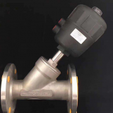 Нержавеющая стальная фланцевая угловая седловая клапан  Пневматический угловой седловой клапан