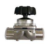 OEM Sanitary Casting CF8M Stainless Steel 2-Way Diaphragm Valve With Butt Welded Tube O.D thumbnail-2