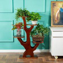 Flower Rack Solid Wood Living Room Indoor Balcony Simple Multi-layer Floor Type Retro European Chinese White Wood Chlorophytum Bonsai Green Flesh Saving Space Large Flower Pot Decoration Shelf thumbnail-5