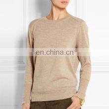 Crew Neck Sweater Pattern Pure Cashmere Pullover for Lady thumbnail-1