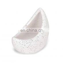 Moon Shaped Dot Speckle Ceramic Flower Planter Vase for Home Decor thumbnail-3