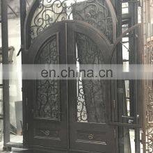 Arched Double Wrought Single Iron Entry Doors thumbnail-4