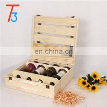 Pine Wooden Packaging Wine Crate Storage Gift Box thumbnail-5