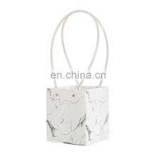 Custom Logo Luxury Gifts Hand Drawstring Flower Gift Marble Paper Bag With Logo Print thumbnail-4