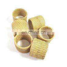 Set of 6 High Quality Vintage Rattan Napkin Rings Tableware Set Napkin Holder Rings Wovenmade in Vietnam thumbnail-1