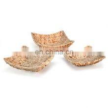 Hot Sale Hyacinth and Seagrass 3 Piece Basket Set Platter Tray Wholesale High Quality Vietnam Cheap thumbnail-1