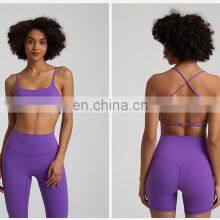 Fashion Wholesale Sexy Thin Strap Sports Gym Bra Trending Hot Sling Yoga Top Girls Workout Fitness Activewear Clothes For Women thumbnail-5