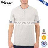 Fashionable Custom Mens Grey Henley Neck T-shirts thumbnail-1