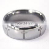 Dome Shape Fashionable Tungsten Engagement Ring With Cross thumbnail-1